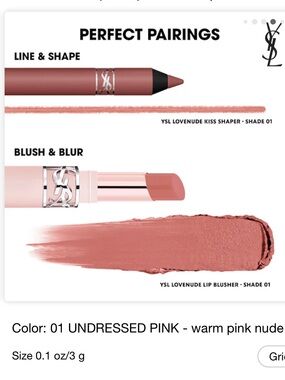 YSL 2-pc lip set in Undressed Pink